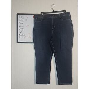 NYDJ Boyfriend Womens Jeans sz 16 Stretch Dark Wash Blue High Rise Bootcut